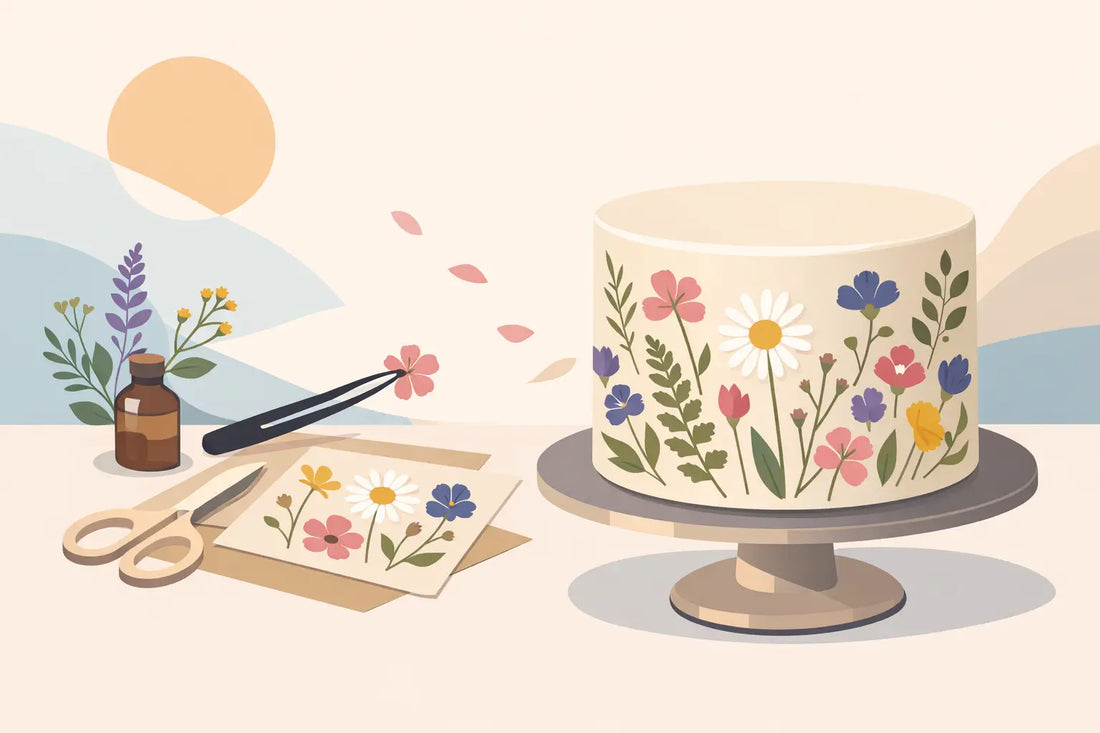 Pressed Wildflower Cake Decorations That Bloom