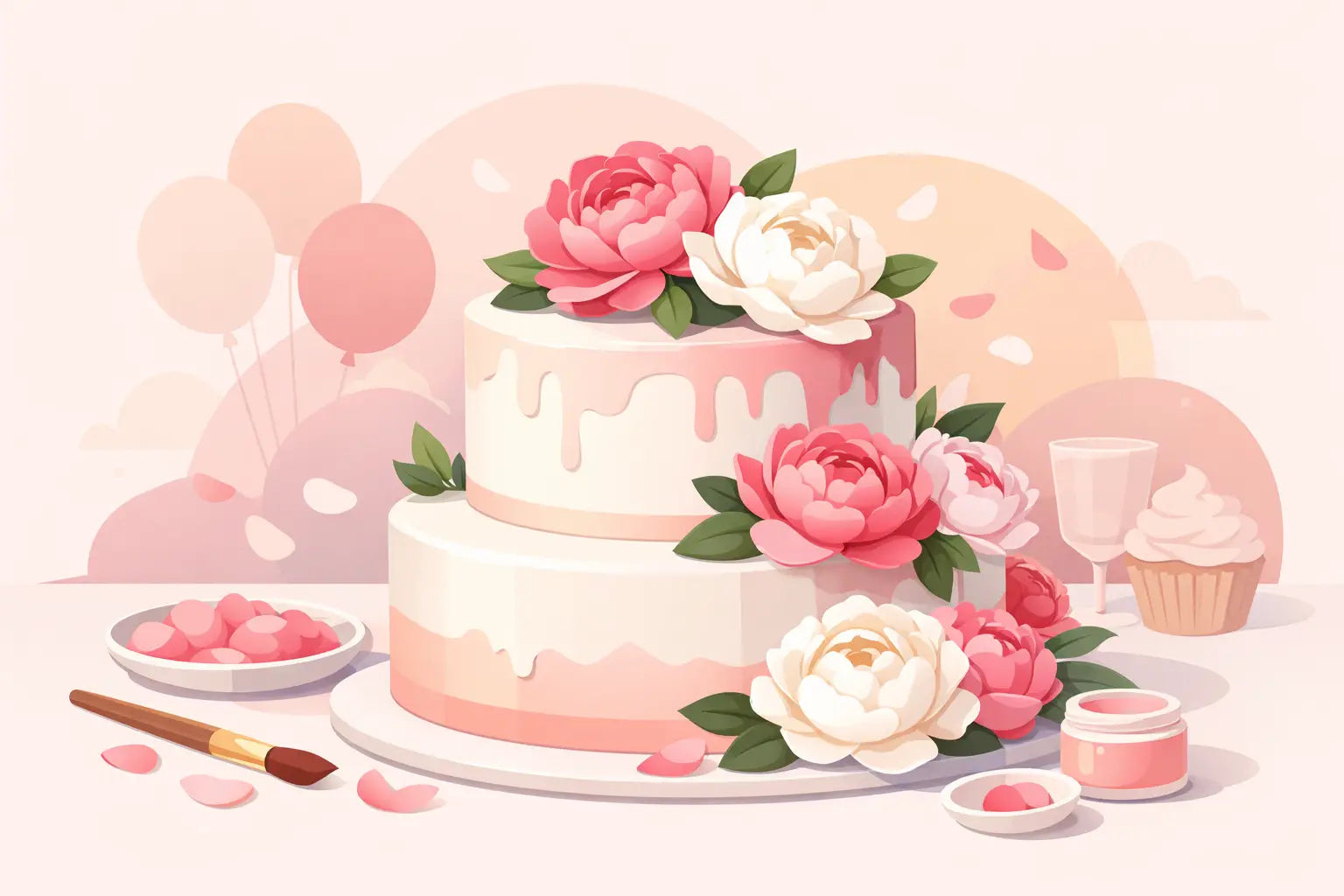 Edible Peony Cake Decorations for Any Party