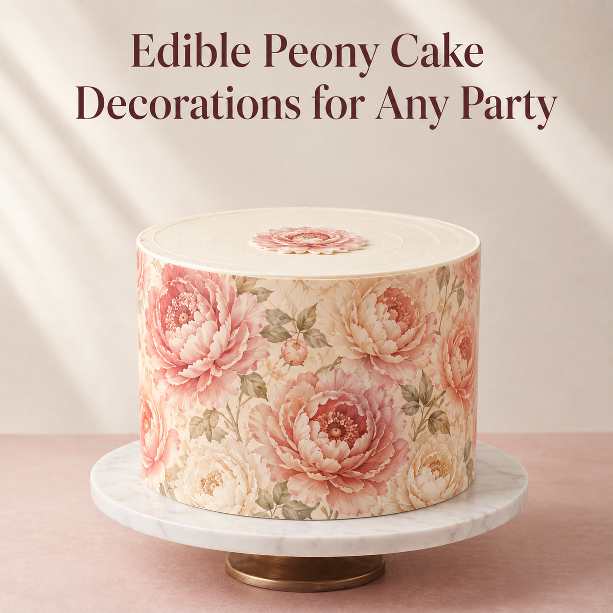 Edible Peony Cake Decorations for Any Party