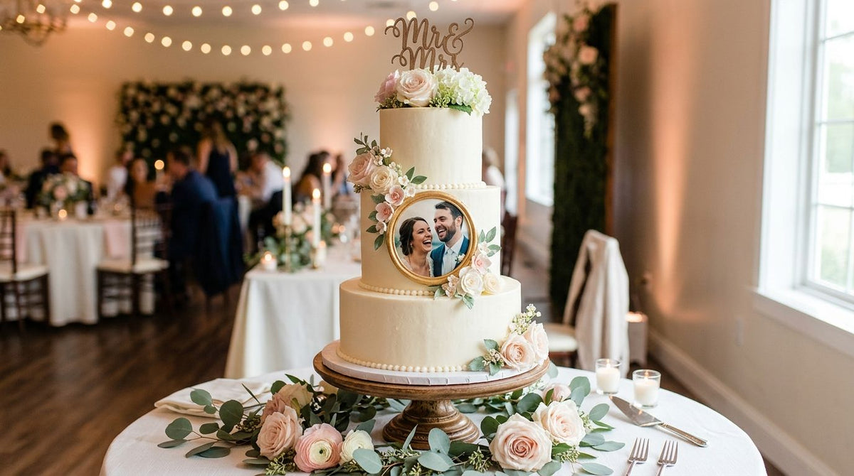 Can edible photo toppers be used on multi-tier wedding cakes?