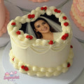 Custom heart-shaped edible cake topper featuring a personalized photo on a frosting sheet, perfect for Valentine’s Day, weddings, birthdays, and special occasions. High-resolution, vibrant edible printing creates a clear, colorful image that sits beautifully on cakes, cupcakes, or other desserts. Easy to apply with included instructions, this topper adds a heartfelt, personal touch to any celebration, turning ordinary treats into memorable, visually appealing dessert centerpieces