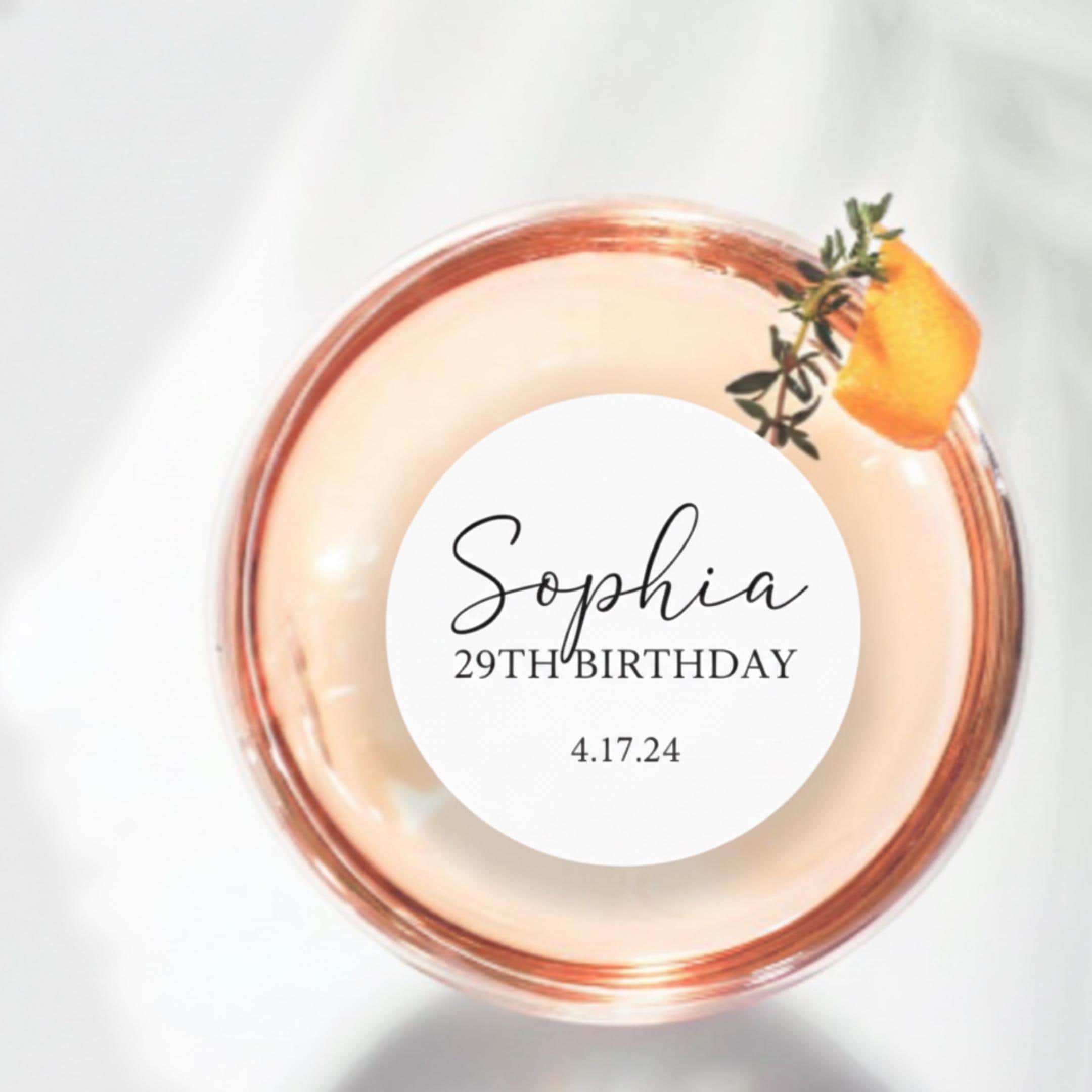 CUSTOM BIRTHDAY Drink Toppers: EDIBLE Wafer Circles, Floating Cocktail Decor For Fall Parties