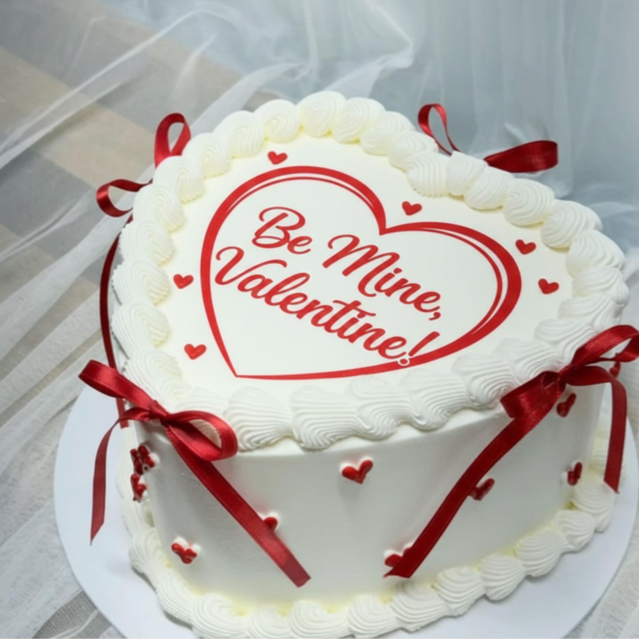 Heart-shaped edible cake topper icing sheet featuring “Be My Valentine” romantic design for cakes. Precut round edible decoration made with food-grade inks, ideal for Valentine’s Day, weddings, anniversaries, and love-themed cakes. Smooth frosting sheet topper designed to apply easily on buttercream or fondant cakes, adding a sweet romantic finishing touch to dessert decorations.