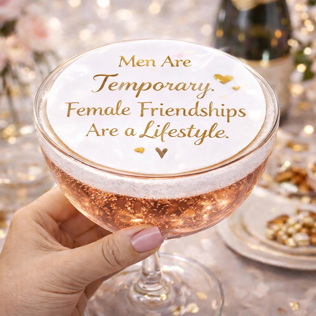 GALANTINES Day EDIBLE Drink Toppers: Girls Night Party Decor, COCKTAIL & Cupcake Decorations