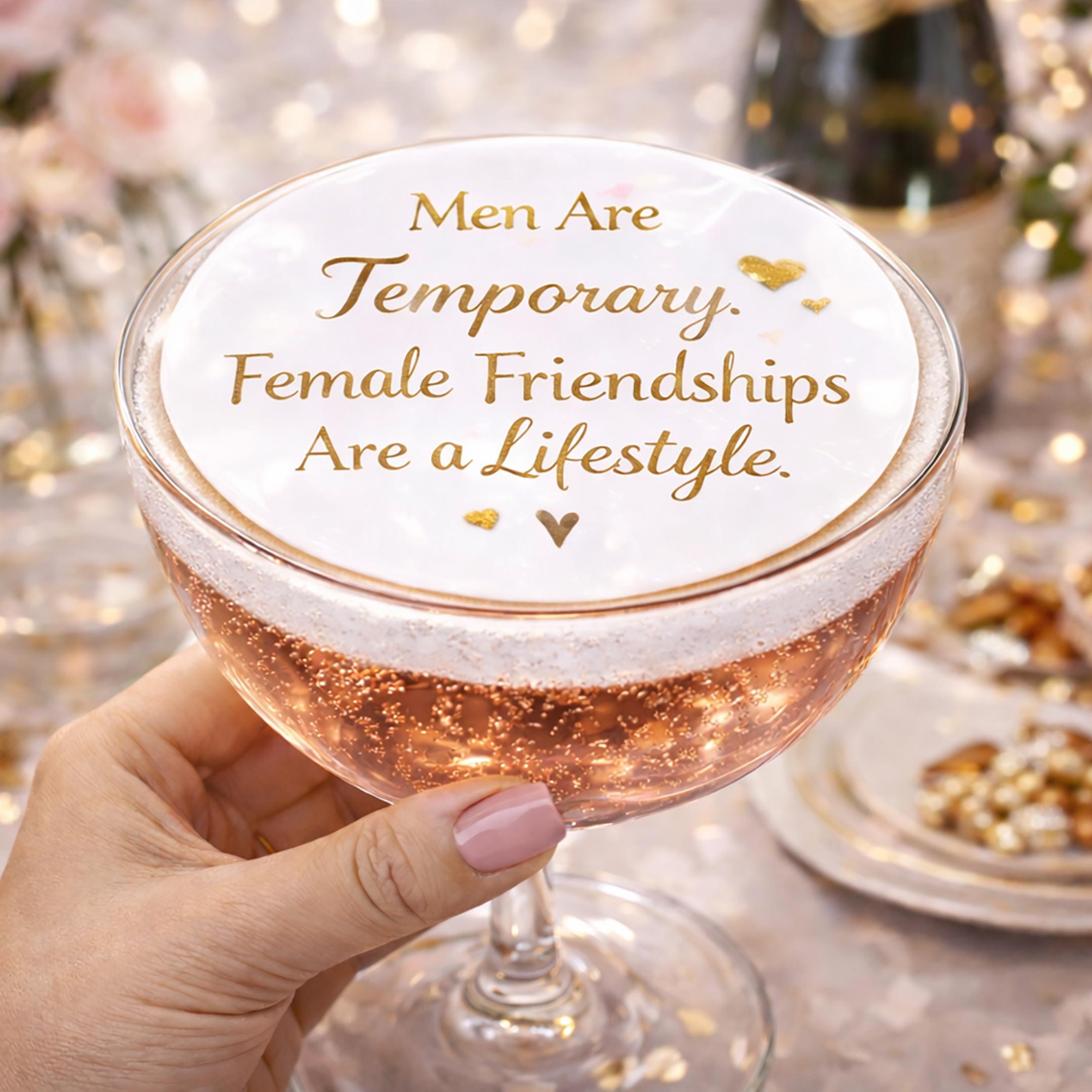 GALANTINES Day EDIBLE Drink Toppers: Girls Night Party Decor, COCKTAIL & Cupcake Decorations