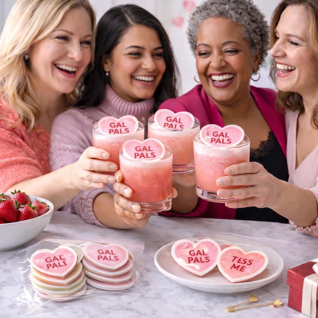 Valentine’s Conversation Hearts Heart Shaped Drink Toppers for Cocktails Luxury Galentine’s Party Decor