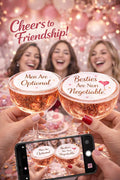 Edible drink toppers designed for Galentine’s Day and girls night parties, featuring vibrant and playful designs placed on cocktails, mocktails, champagne glasses, and cupcakes. Printed on high-quality icing sheets, these decorative toppers add a fun, stylish, and photo-ready touch to party setups, perfect for celebrations like brunch, bachelorette parties, bridal showers, and gatherings with friends.