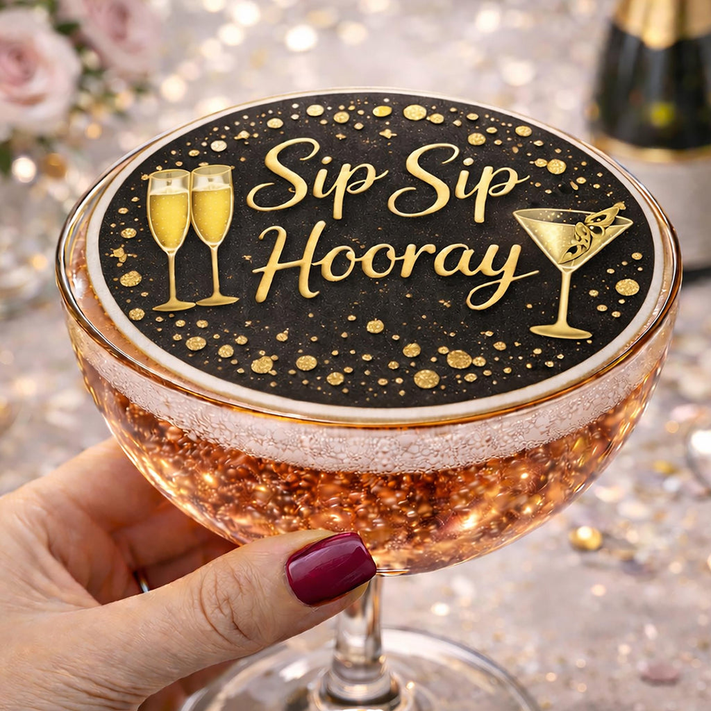 GALANTINES Day EDIBLE Drink Toppers: Girls Night Party Decor, COCKTAIL & Cupcake Decorations