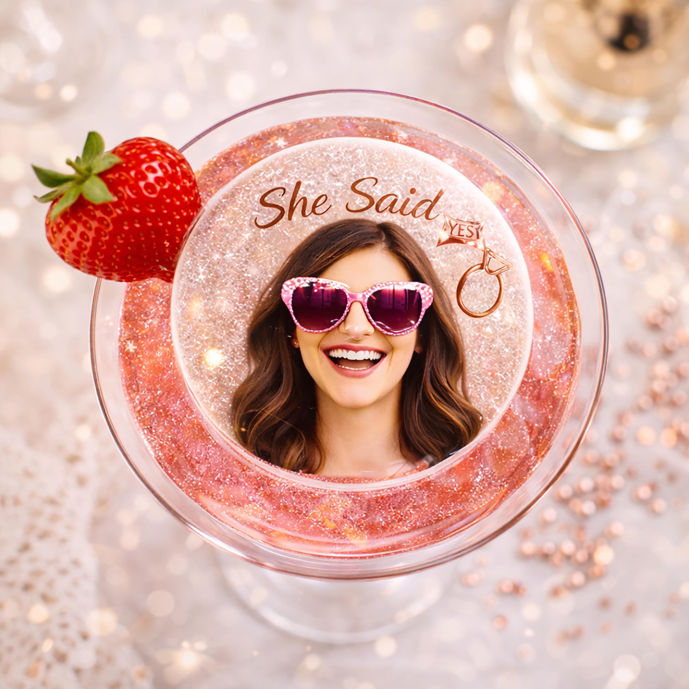 Custom Bachelorette Photo Edible Drink Toppers Wafer Paper Circles Floating Cocktail and Coffee Tops