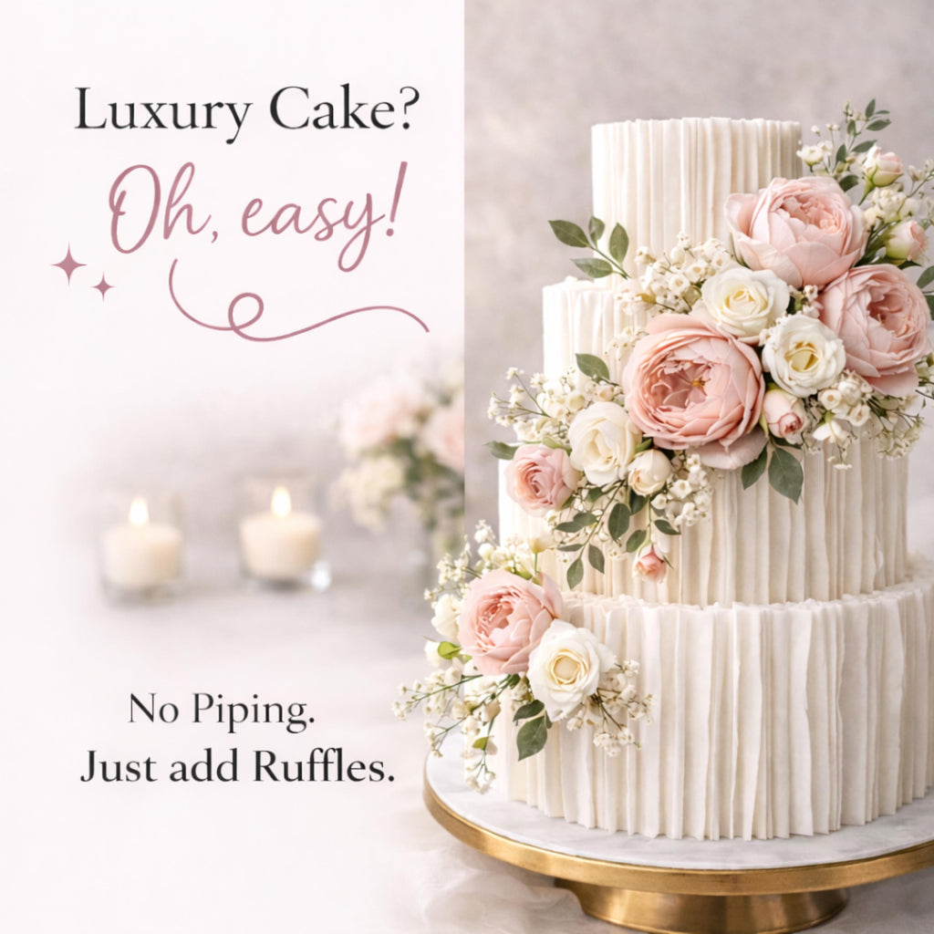 Luxury Pre Cut Wafer Paper Ruffle Strips Modern Wedding Cake Texture Decor Edible Vertical Cake Ruffles