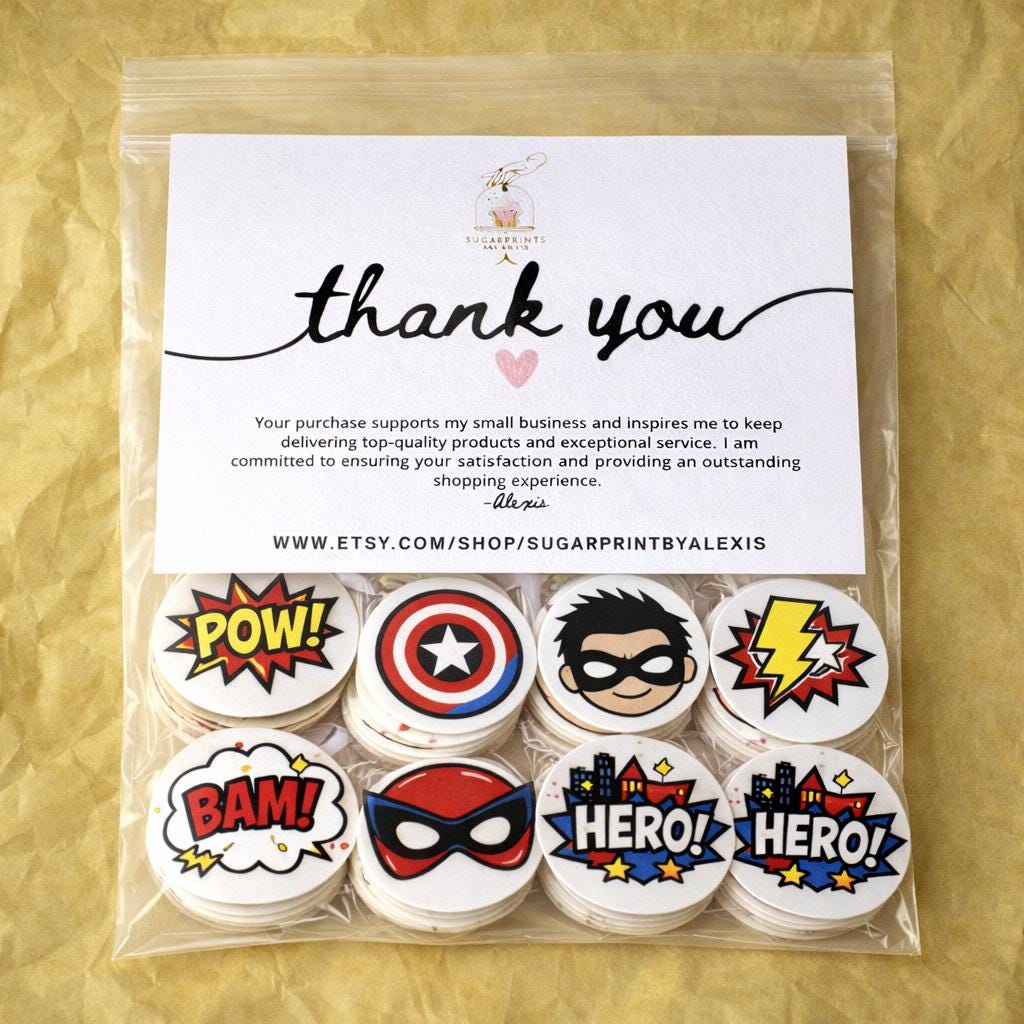 Superhero Cupcake Toppers Comic Hero Party Cake Topper Boys Birthday Party Dessert Decor