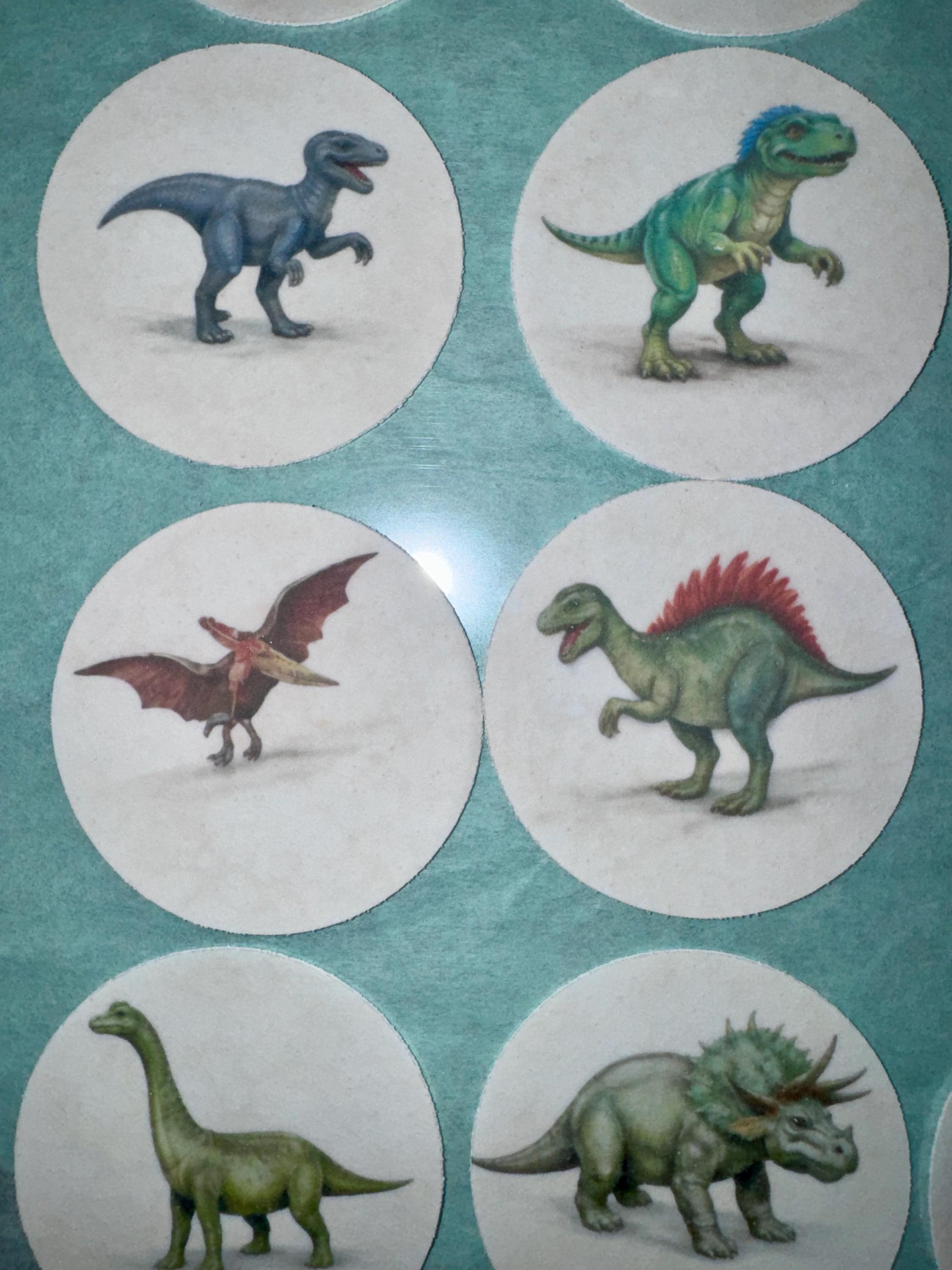 Dinosaur Cupcake Toppers Edible 2 Inch Wafer or Icing Sheet Kids Birthday Party Set of 12
