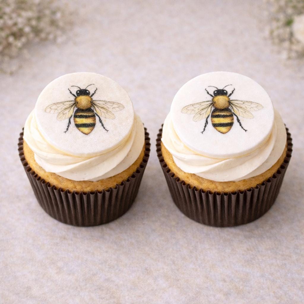 Edible Insect Cupcake Toppers – Set of 12 Wafer Paper or Icing Sheet Butterflies Bees Dragonflies Ladybugs Garden Party Decor