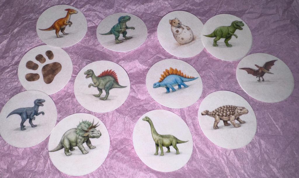 Dinosaur Cupcake Toppers Edible 2 Inch Wafer or Icing Sheet Kids Birthday Party Set of 12