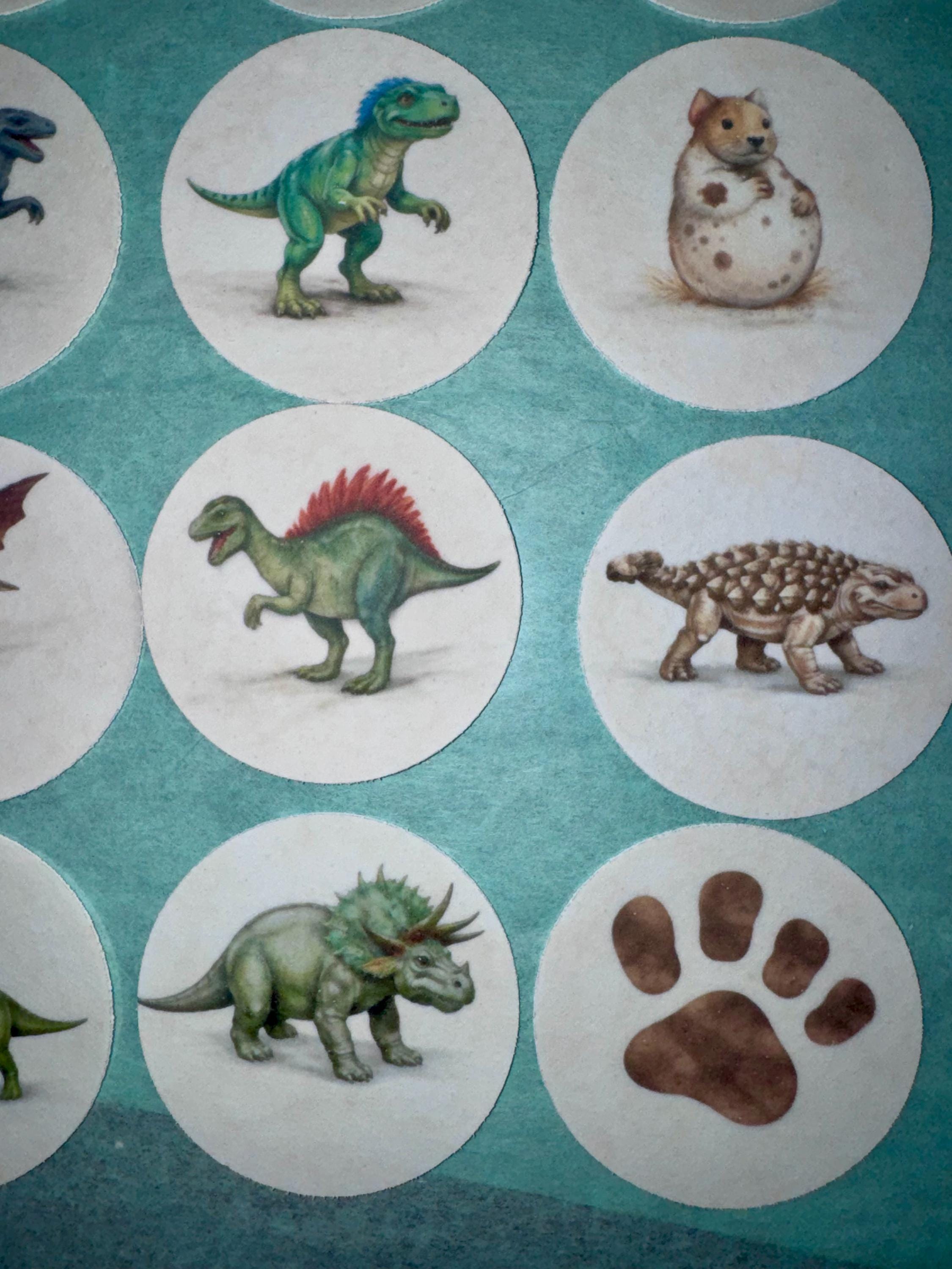 Dinosaur Cupcake Toppers Edible 2 Inch Wafer or Icing Sheet Kids Birthday Party Set of 12