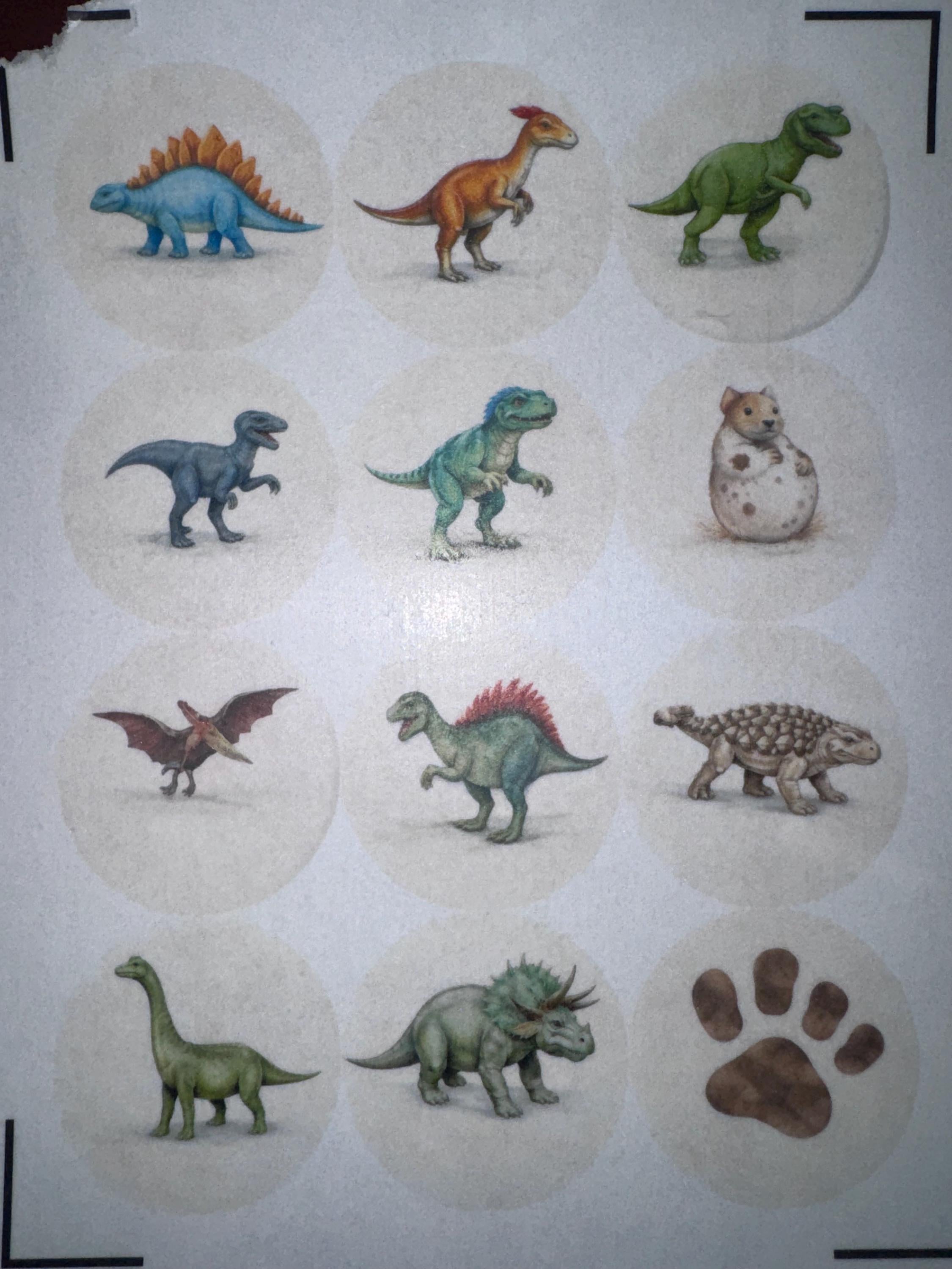 Dinosaur Cupcake Toppers Edible 2 Inch Wafer or Icing Sheet Kids Birthday Party Set of 12