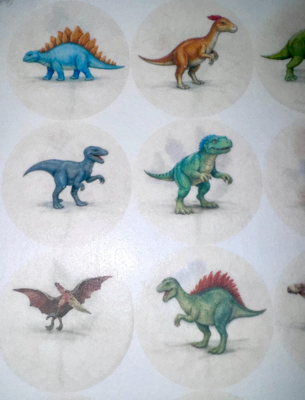 Dinosaur Cupcake Toppers Edible 2 Inch Wafer or Icing Sheet Kids Birthday Party Set of 12