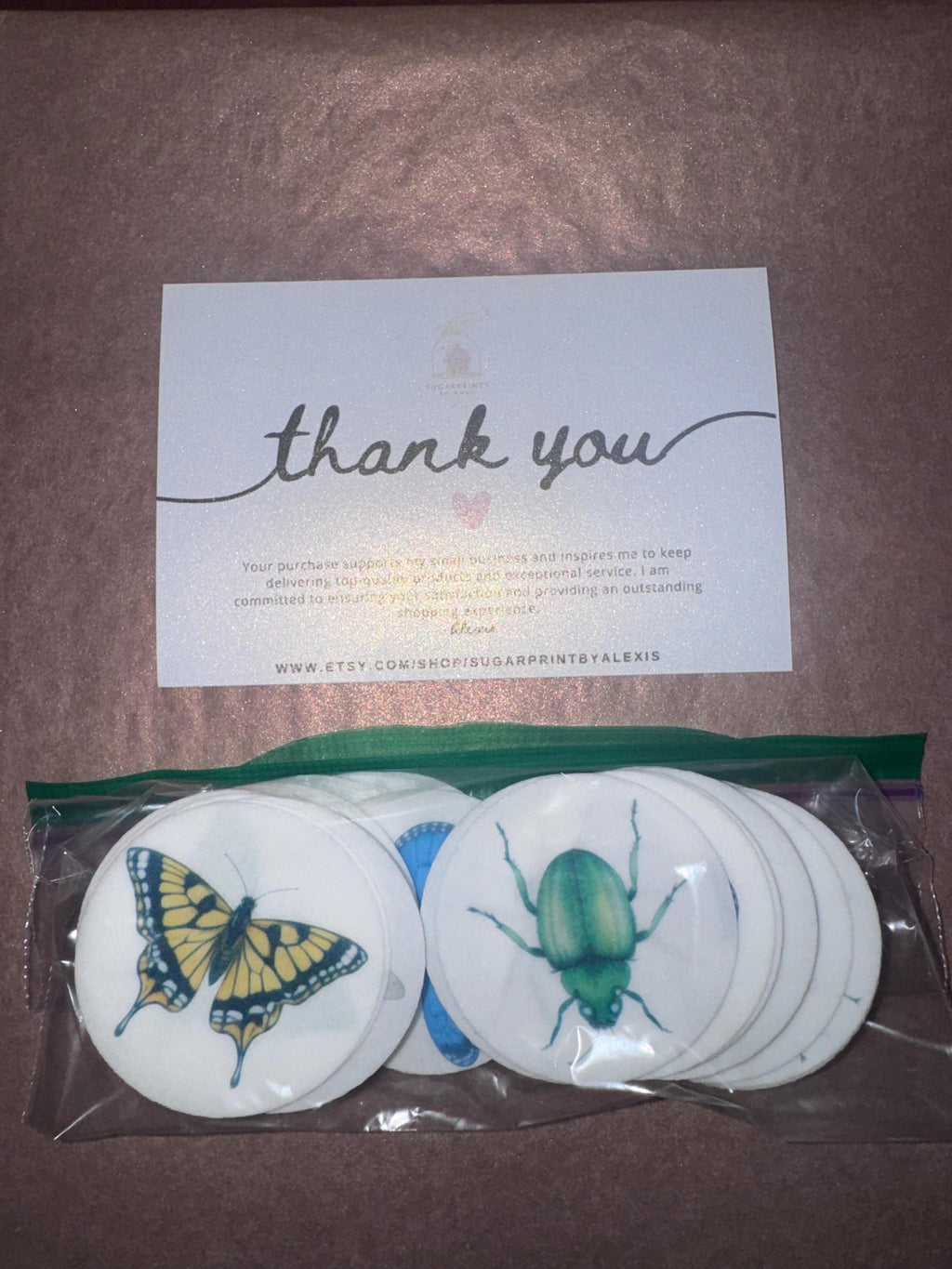 Edible Insect Cupcake Toppers – Set of 12 Wafer Paper or Icing Sheet Butterflies Bees Dragonflies Ladybugs Garden Party Decor Edible Insect Cupcake Toppers Vintage Butterfly Bee Dragonfly Designs Wafer Paper Icing Sheet