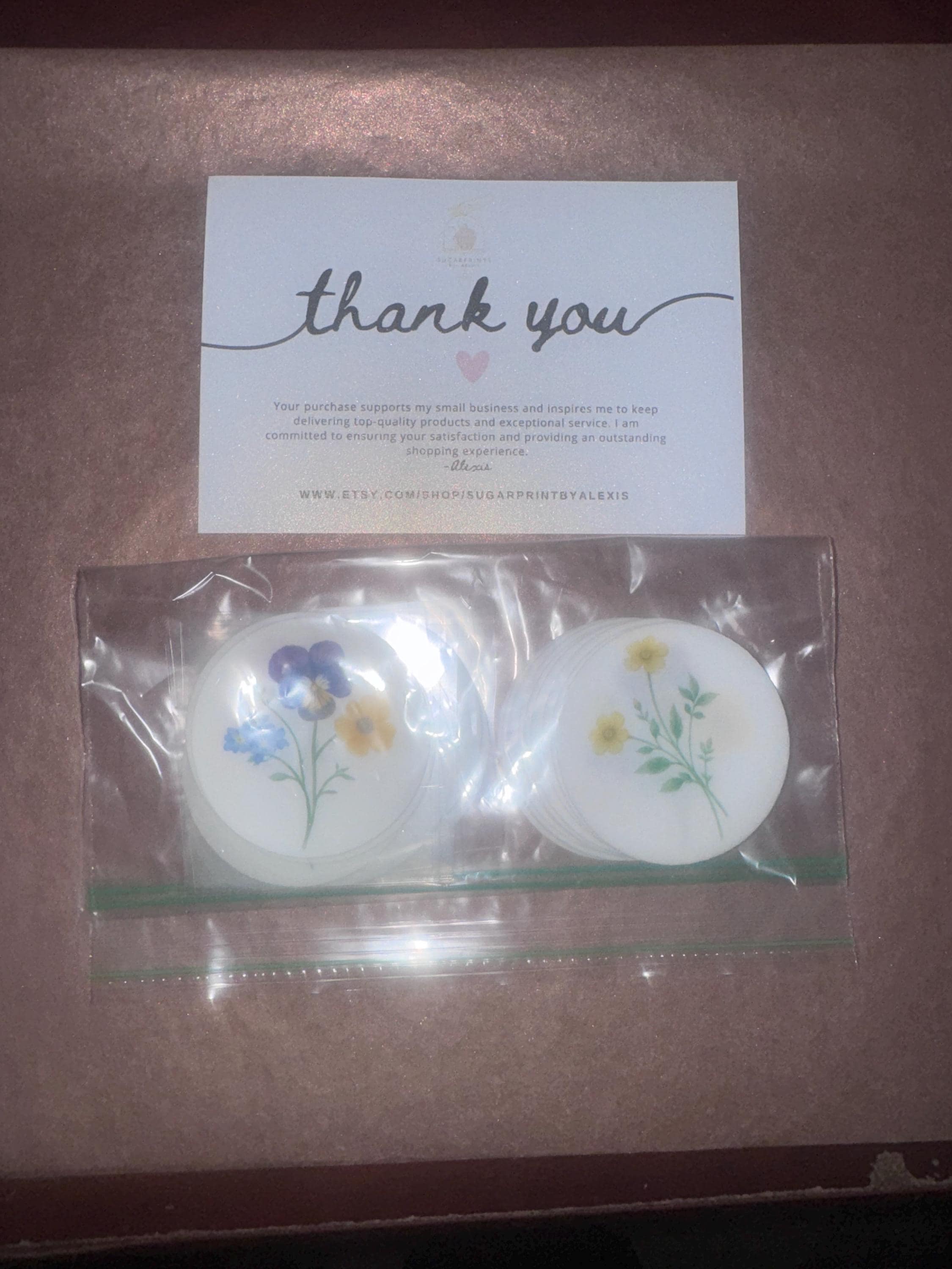 Pressed Flower Edible Cupcake Toppers Set of 12 Wafer Paper or Icing Sheet Wildflower Designs Wedding, Bridal Shower, Garden Party Cake Decor