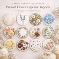 Pressed Flower Edible Cupcake Toppers Set of 12 Wafer Paper or Icing Sheet Wildflower Designs Wedding, Bridal Shower, Garden Party Cake Decor