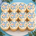 Set of 12 Boss's Day cupcake toppers by SugarPrints, featuring office-themed designs for celebrating at parties.