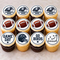 Personalized edible cupcake and cookie toppers with custom icing sheets by SugarPrints by Alexis, featuring custom photo designs.
