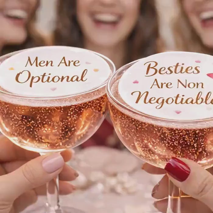 GALANTINES Day EDIBLE Drink Toppers: Girls Night Party Decor, COCKTAIL & Cupcake Decorations