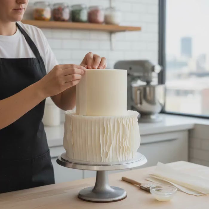 WAFER Paper Ruffle STRIPS: EDIBLE Cake Décor, Pre Cut Strips Wedding Birthday Fondant Cake Ruffles