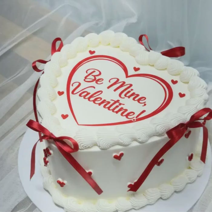 HEART Cake Topper: Be My VALENTINE Edible Icing Sheet, ROMANTIC Wedding Anniversary Cake Decor