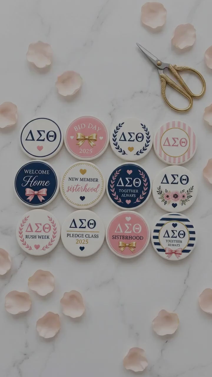CUSTOM Sorority Fraternity CUPCAKE TOPPERS Edible Greek Letters, Bid Day, Rush & New Member Decorations