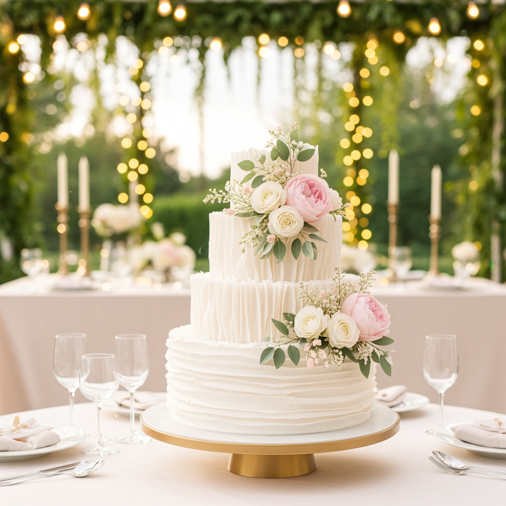 Edible Wafer Paper Ruffle Strips for Cake Decorating: Wedding Cake Texture, White Cake Decor Supplies