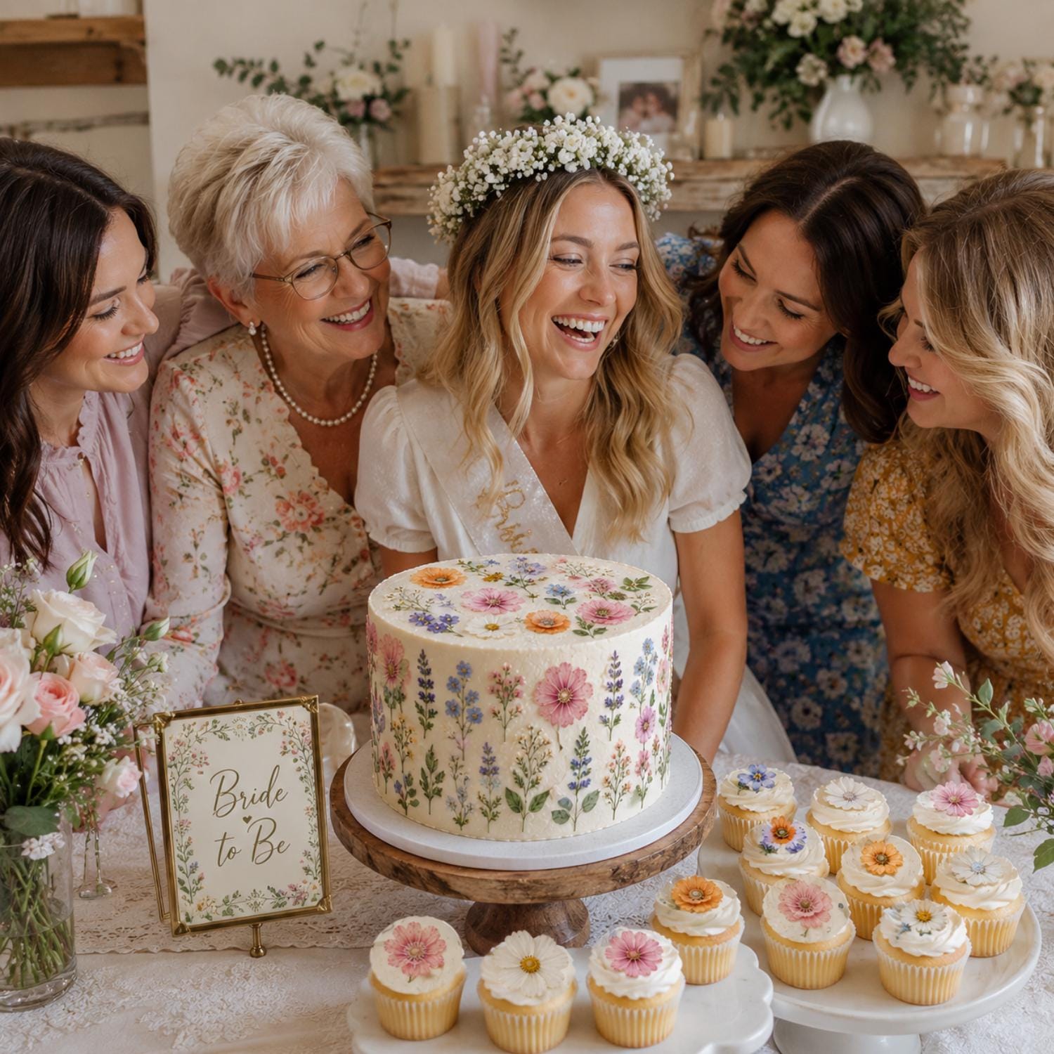 DIY edible wildflower cake topper kit by SugarPrints, featuring pre-cut floral dessert decorations on an icing sheet.