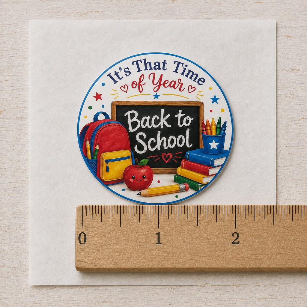 Personalized school cupcake and cookie toppers on edible icing sheets by SugarPrints by Alexis, featuring colorful designs.