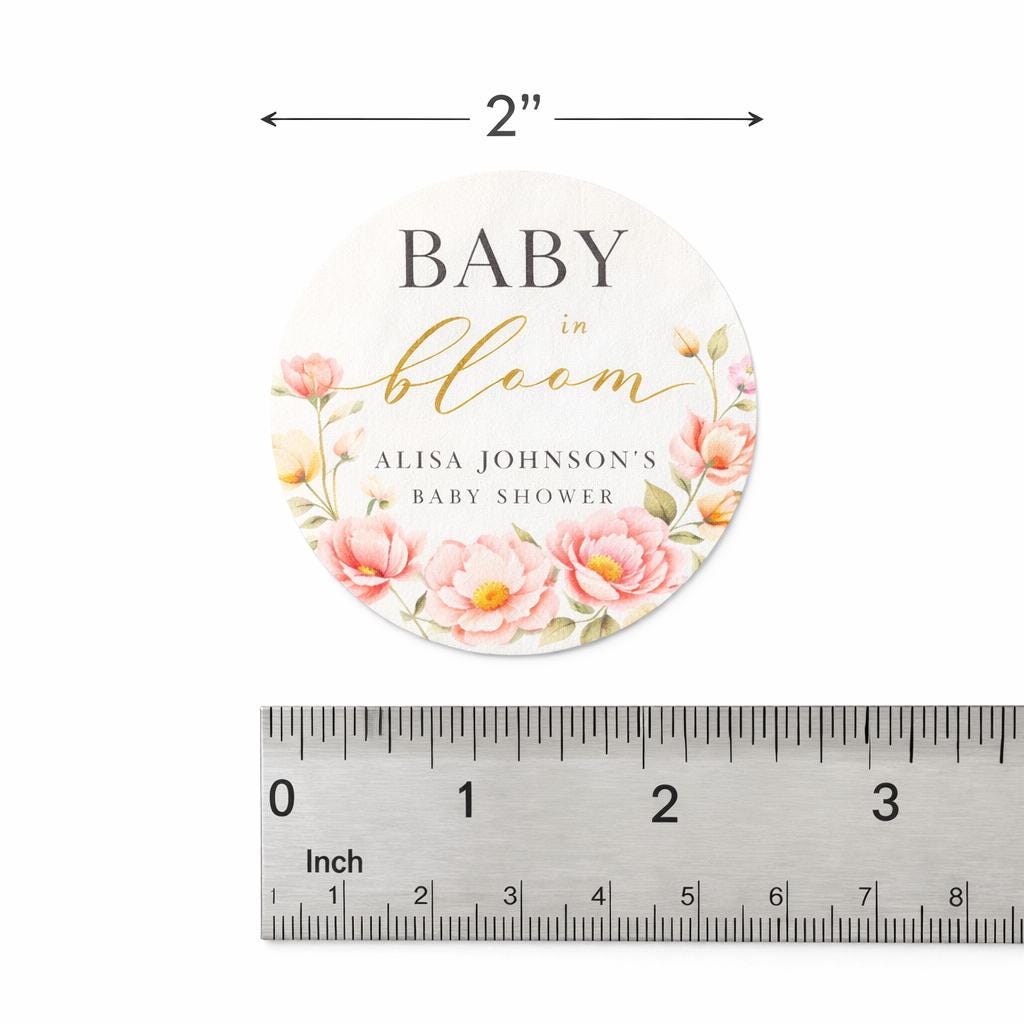 Baby in Bloom Baby Shower Cupcakes with Flowers in Vibrant Colors 2" Size reference