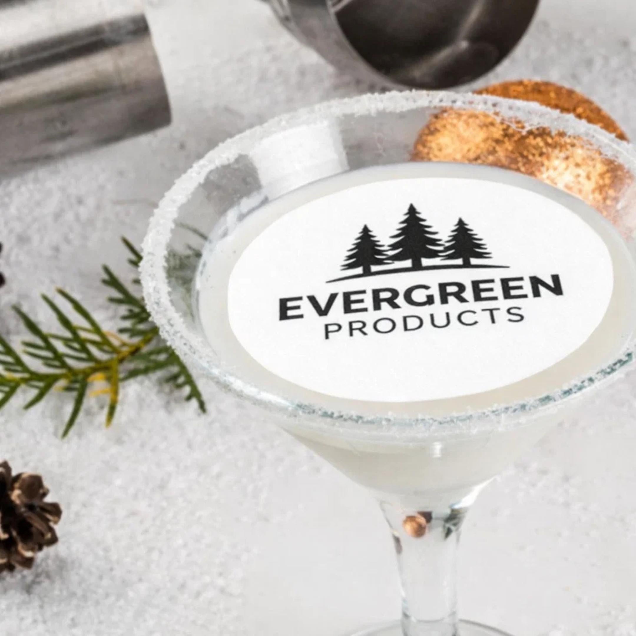 Custom edible wafer paper drink toppers with corporate logo, 5x5cm circles for events, by SugarPrints by Alexis.
