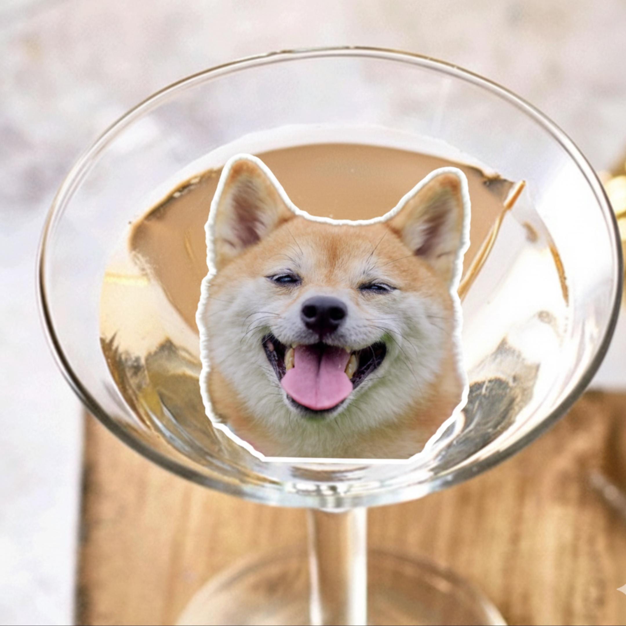 Edible wafer paper drink toppers cut to a pet silhouette floating on a latte.